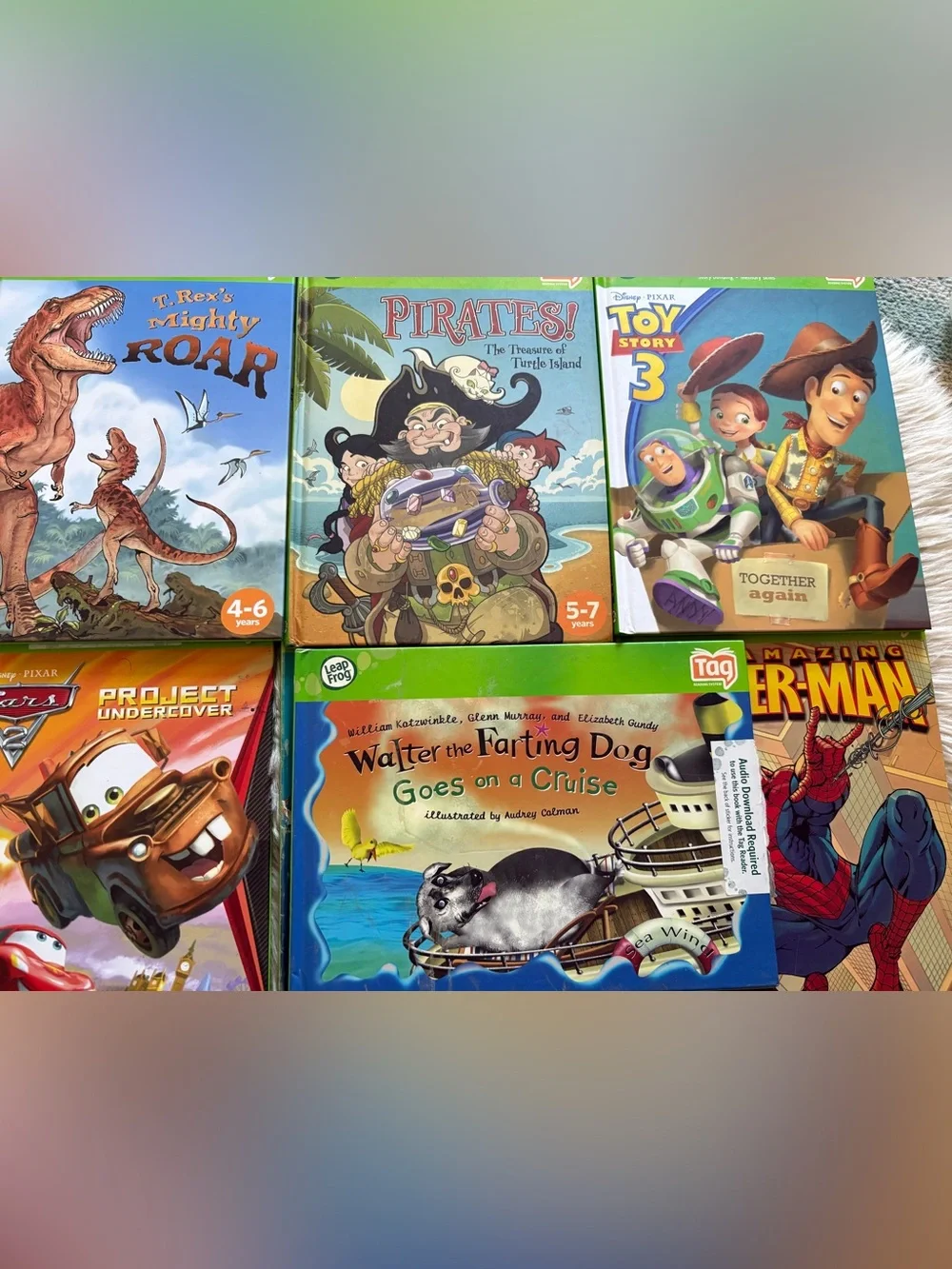 Leapfrog Tag Pen Reader 12 Books Case Cord CD Bundle Lot Reading System Learning